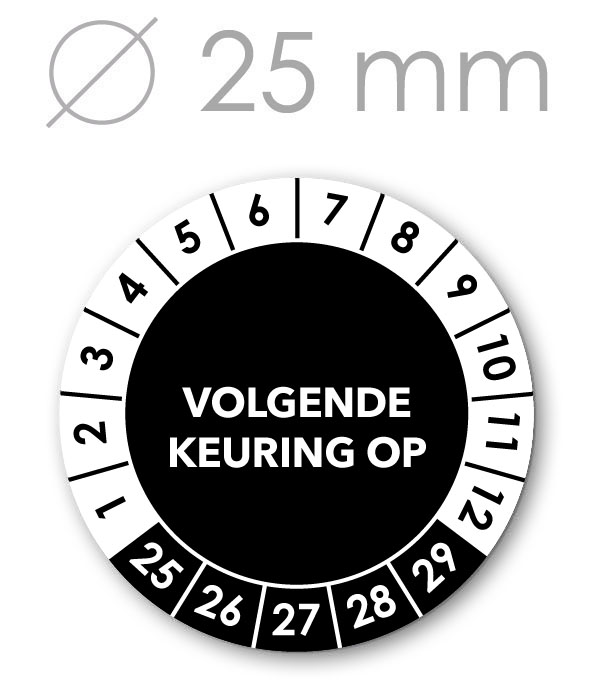 Volgende Keuring tot 5 jaargangen 25 mm WIT